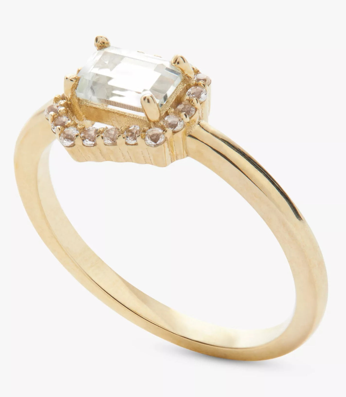 John Lewis Bright Gems Gold Green Amethyst & White Topaz Cocktail Ring - N