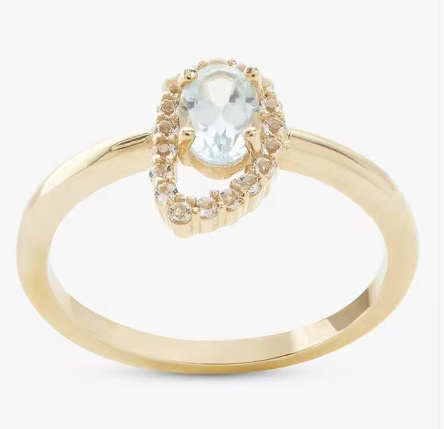John Lewis Bright Young Gems 9ct Yellow Gold Topaz Cocktail Ring - Size N