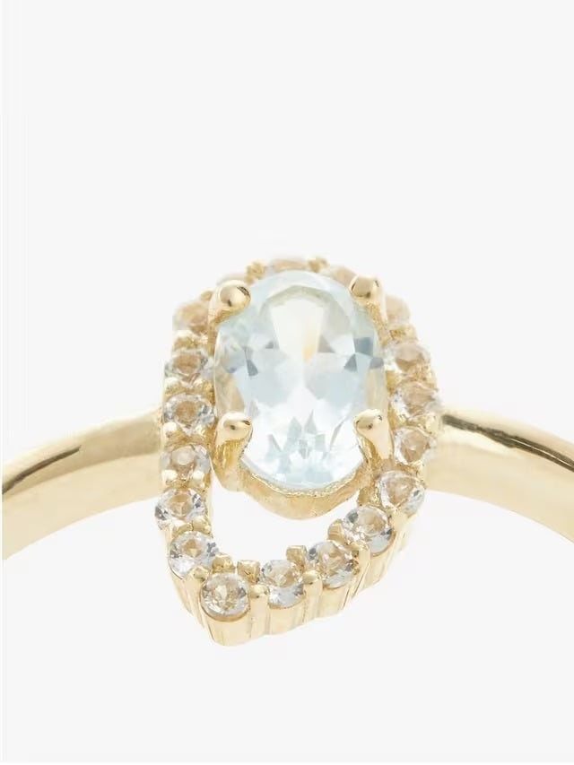 John Lewis Bright Young Gems 9ct Yellow Gold Topaz Cocktail Ring - Size P