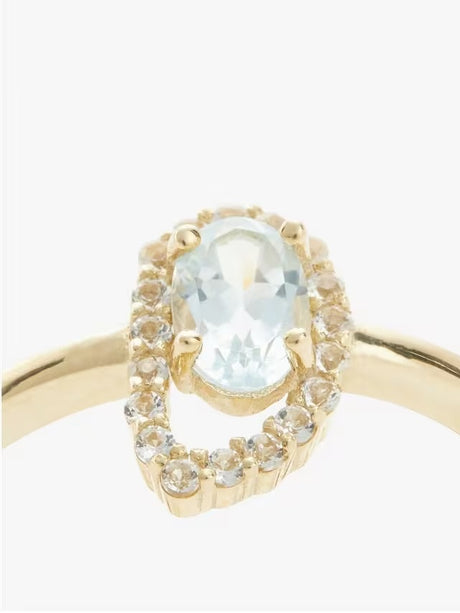 John Lewis Bright Young Gems 9ct Yellow Gold Topaz Cocktail Ring - Size P