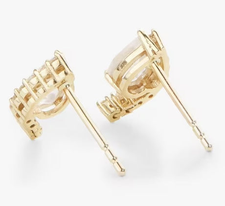 John Lewis Bright Young Gems 9ct Gold Rose Quartz & Topaz Stud Earrings