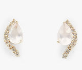 John Lewis Bright Young Gems 9ct Gold Rose Quartz & Topaz Stud Earrings