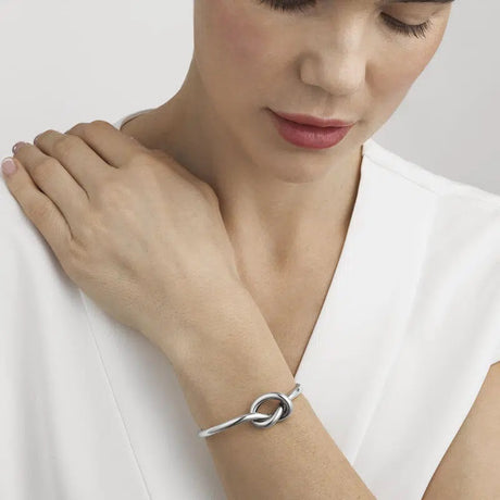 Georg Jensen Women's Sterling Silver Single Love Knot Bangle - Medium 155mm