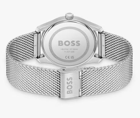 HUGO BOSS 1514115 Men's Principle Mesh Strap Watch - Stainless Steel/Blue