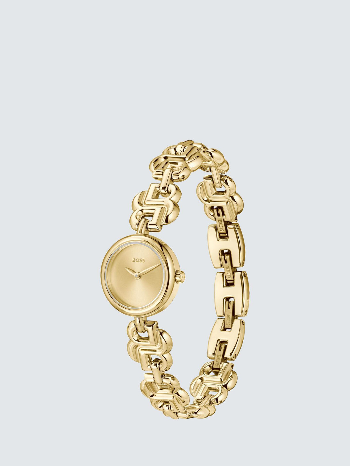 HUGO BOSS 1502794 Women's Double B Bracelet Stainless 23mm Strap Watch Gold