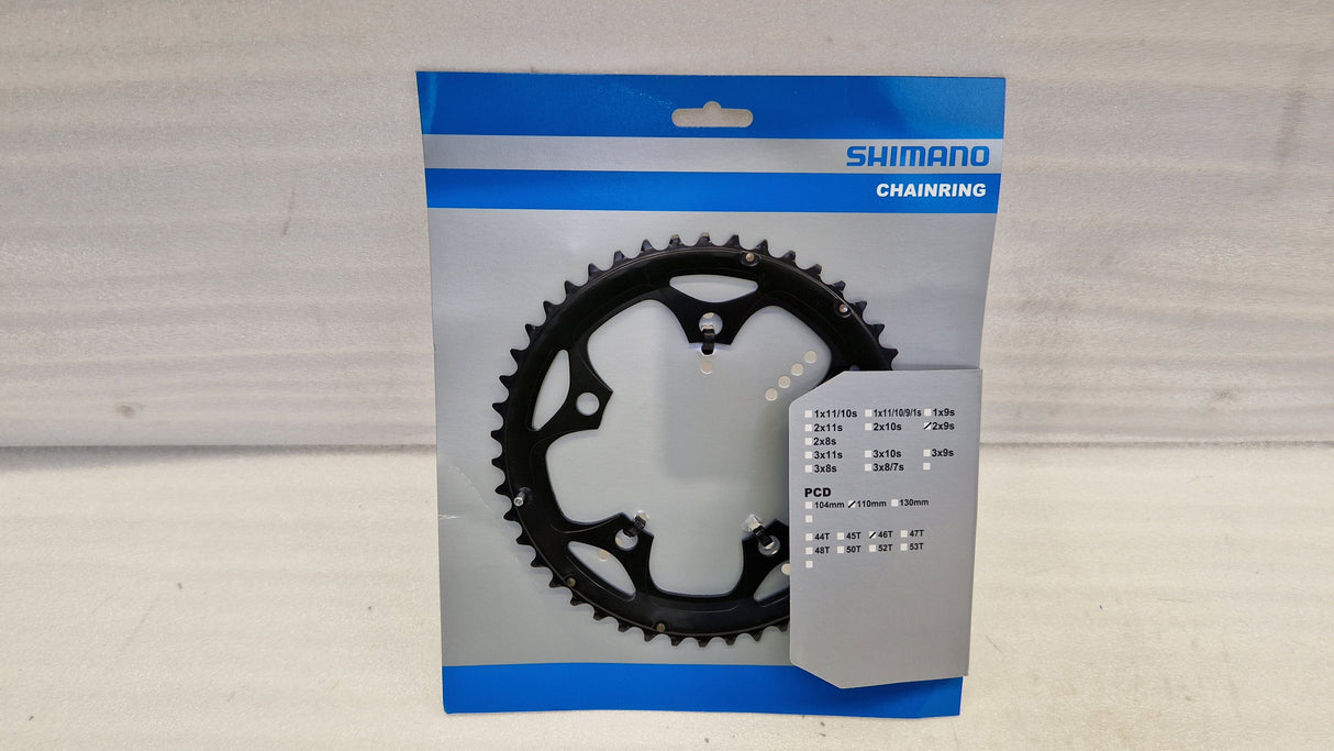 Shimano FC-3550 5 Bolt Sora 9-Speed Double Chainring 46T 110mm Outer - Black