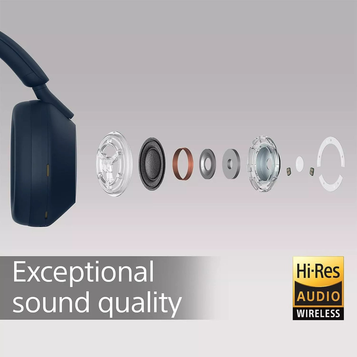 Sony WH-1000XM5 Wireless Bluetooth Noise-Cancelling Headphones Midnight Blue - Kazoop 