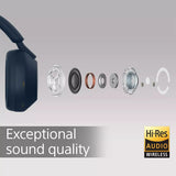 Sony WH-1000XM5 Wireless Bluetooth Noise-Cancelling Headphones Midnight Blue - Kazoop 