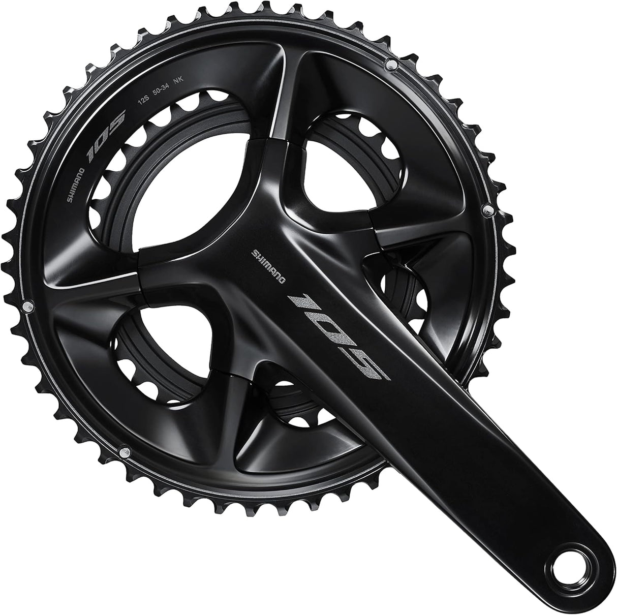Shimano 105 FC-R7100 Aluminium 2x12 Speed Cycle Chainset 50/34T 165mm Black