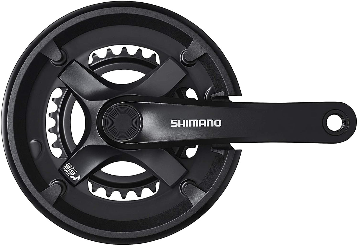 Shimano FC-TY501 Chainset 46/30 Double 7/8-Speed 175mm with Chainguard Black