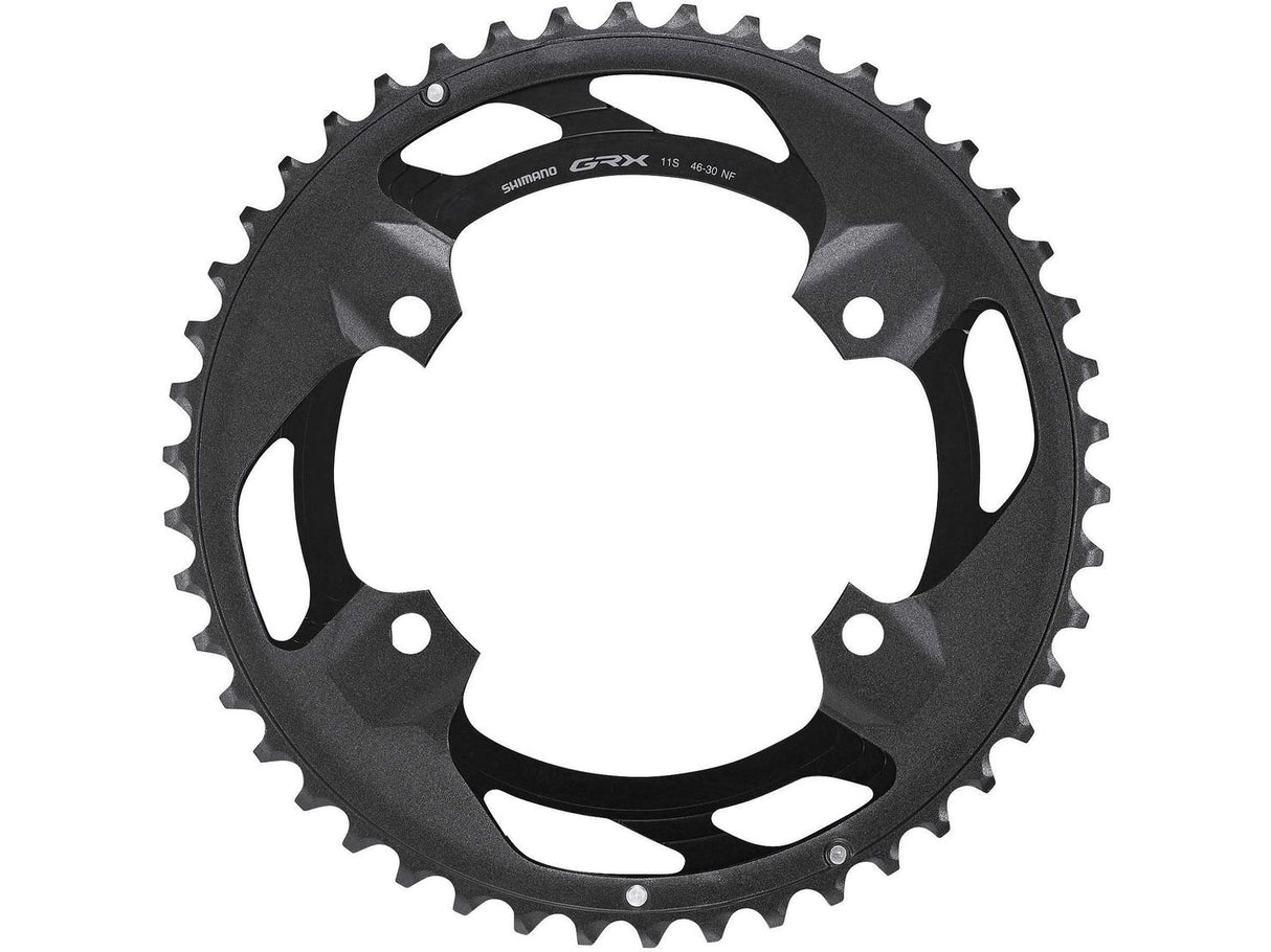 Shimano GRX FC-RX600 2x11-Speed 110mm PCD Chainring 46 Teeth-NF - Black
