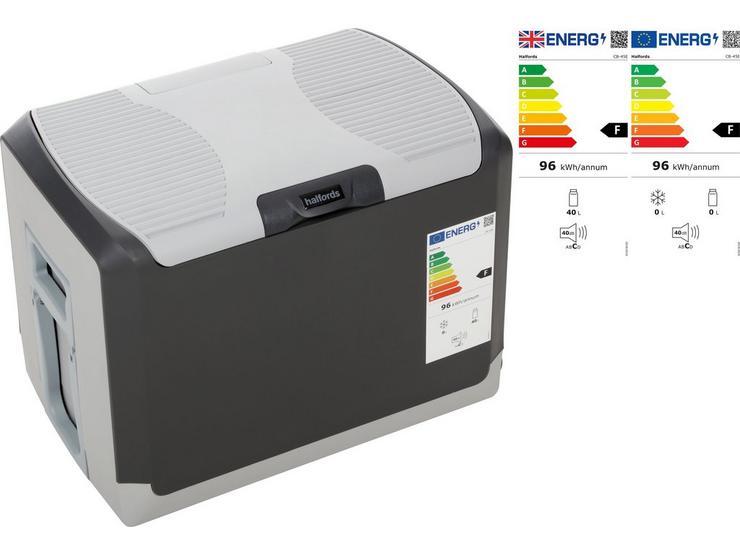 Halfords 40 Litre Mains and 12V & 24V Electric Coolbox - Black