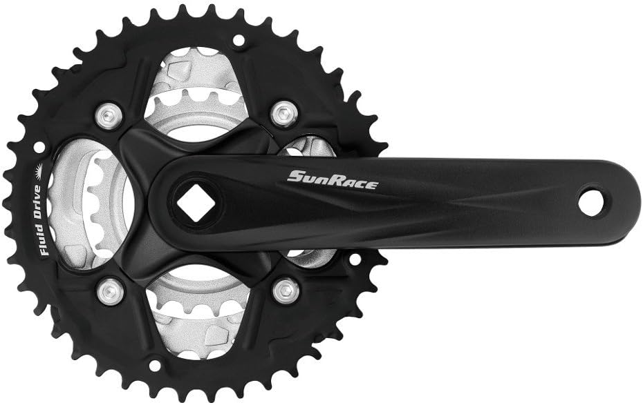 SunRace FCM500 7/8 Speed Triple Bicycle Chainset 42/34/24T 170mm - Black