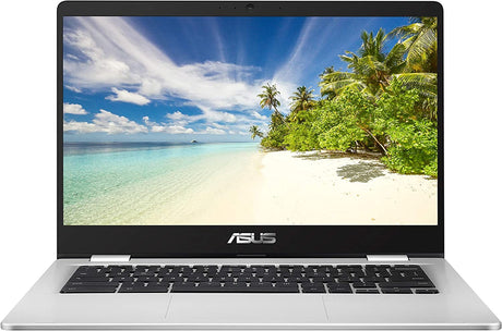 ASUS Chromebook C423 Intel Celeron 4GB RAM 32GB eMMC 14” Laptop - Silver - Kazoop 