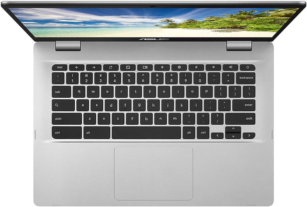 ASUS Chromebook C423 Intel Celeron 4GB RAM 32GB eMMC 14” Laptop - Silver - Kazoop 