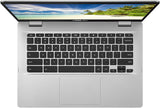 ASUS Chromebook C423 Intel Celeron 4GB RAM 32GB eMMC 14” Laptop - Silver - Kazoop 
