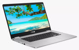 ASUS Chromebook C523 Intel Pentium 64GB eMMC 15.6” Full HD Laptop - Silver - Kazoop 