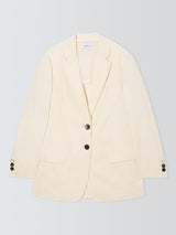 Marella Ittita Womens Single Breasted Cotton Tailored Blazer Cream - Size 10