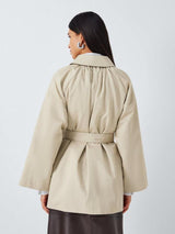 Marella Marina Womens Regular Fit Cotton Blend Belted Raincoat Cream Size 10