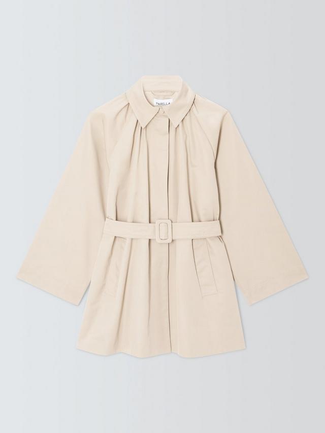 Marella Marina Womens Regular Fit Cotton Blend Belted Raincoat Cream Size 10