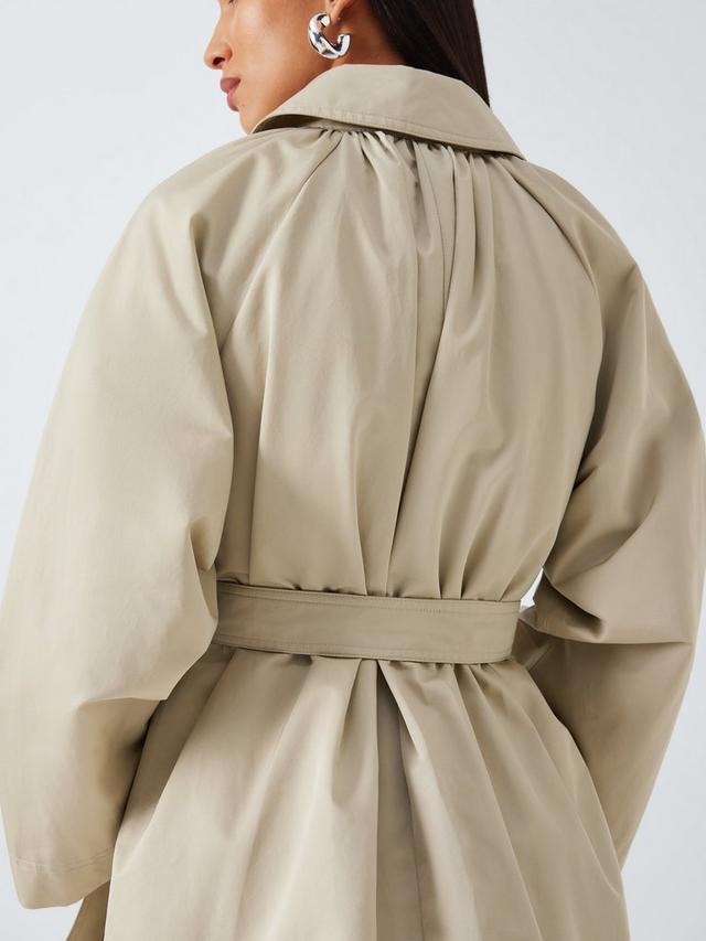 Marella Marina Womens Regular Fit Cotton Blend Belted Raincoat Cream Size 10