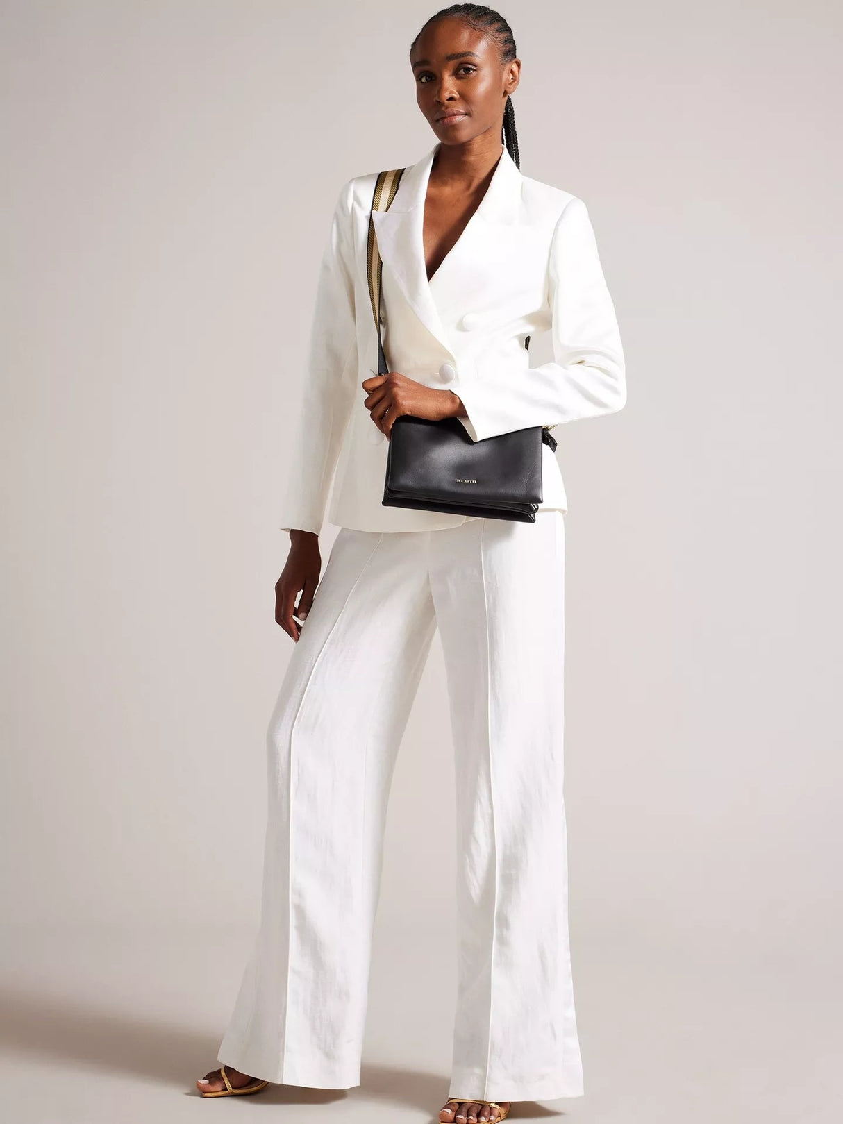 Ted Baker Darceyy Smooth Leather Webbing Strap Small Crossbody Bag - Black