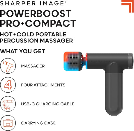 Sharper Image Powerboost Pro Plus Compact Hot and Cold Massager - Black