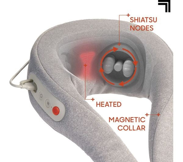 Sharper Image Realtouch 3-Speed Neck + Shoulder Shiatsu Massager - Grey