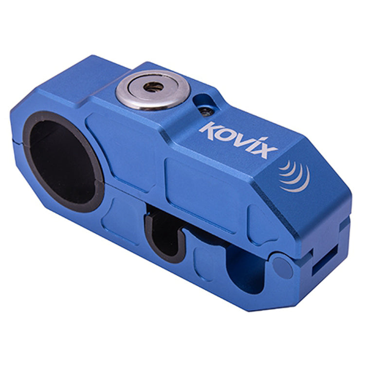 Kovix KHL-B Grip Zinc Alloy Waterproof Brake Lever Lock Siren Alarm - Blue