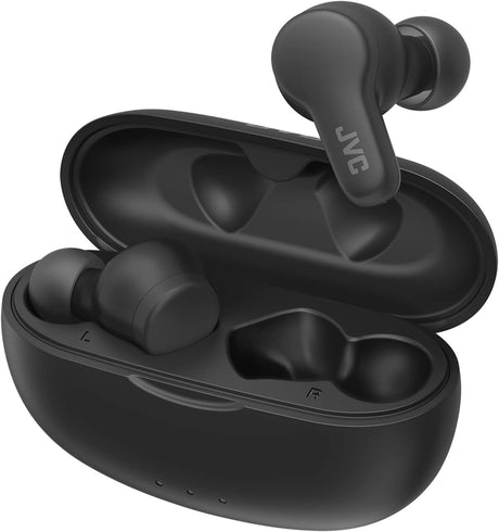 JVC HA-A7T2 Gumy Wireless Bluetooth Earphones with Charging Case - Black - Kazoop 