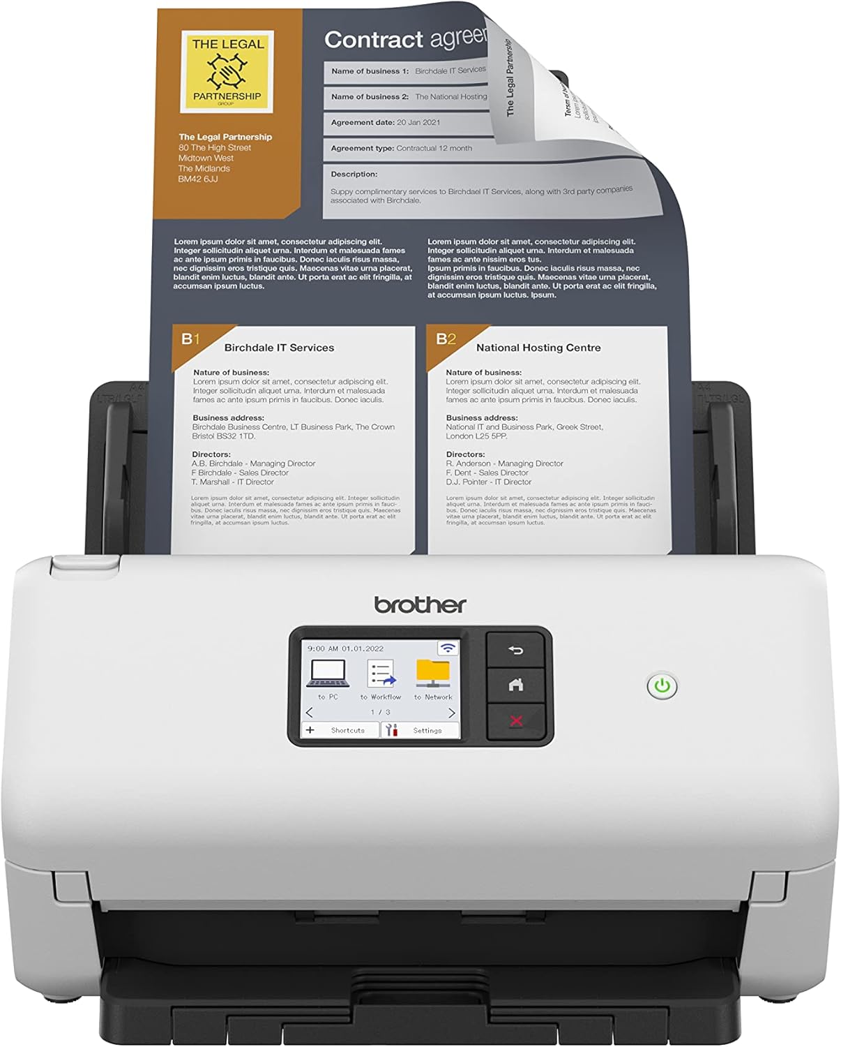 Brother ADS4500WZU1 Touchscreen Wired/Wireless Desktop Document Scanner