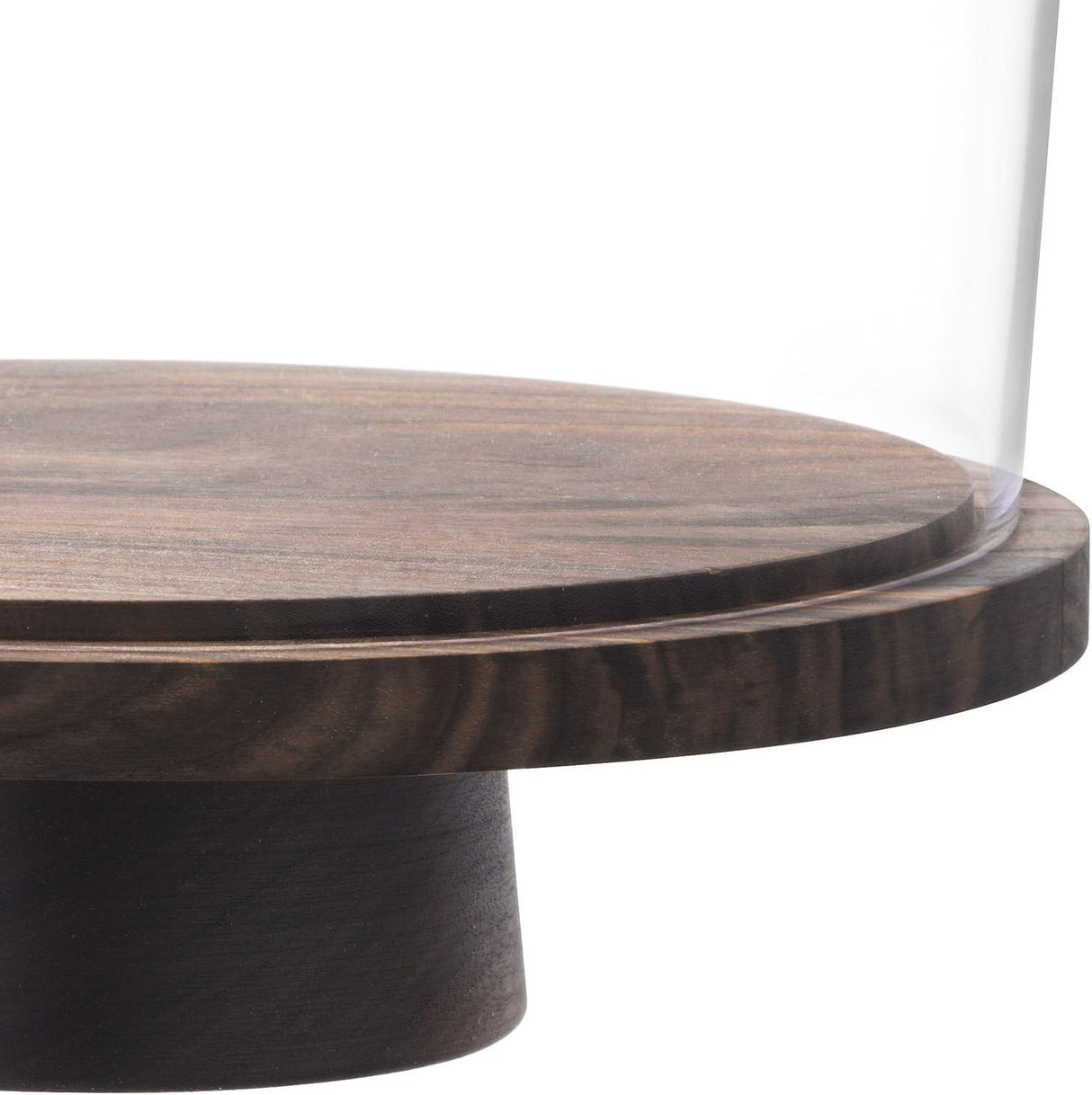 LSA International City Wood Base 26cm Glass Cake Cheese Dome - Clear/Natural