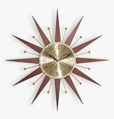 Acctim Woolcot Spokes 49cm Analogue Quartz Wall Clock - Brass/Walnut - Kazoop 