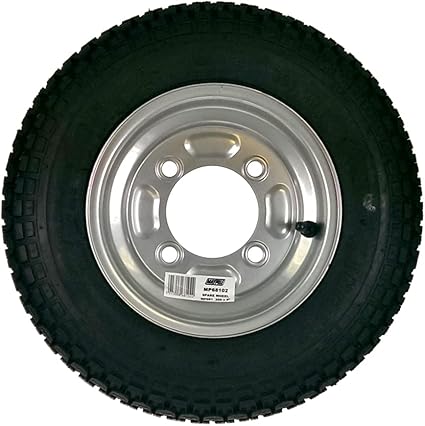Maypole 6810 Spare Trailer Wheel & Tyre Small 350mm x 8'' - Silver/Black - Kazoop 