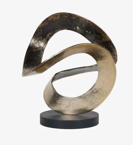 Libra Interiors Ribbon Knot Aluminium Sculpture H29cm - Antique Bronze