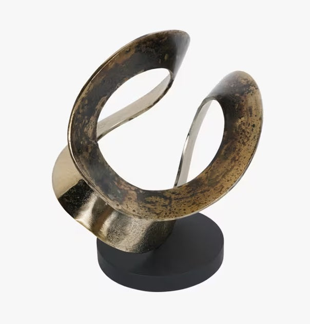 Libra Interiors Ribbon Knot Aluminium Sculpture H29cm - Antique Bronze
