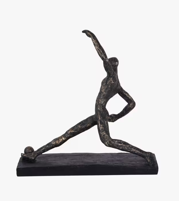 Libra Interiors Football Player Resin Sculpture 13.2 x 34cm - Black/Bronze