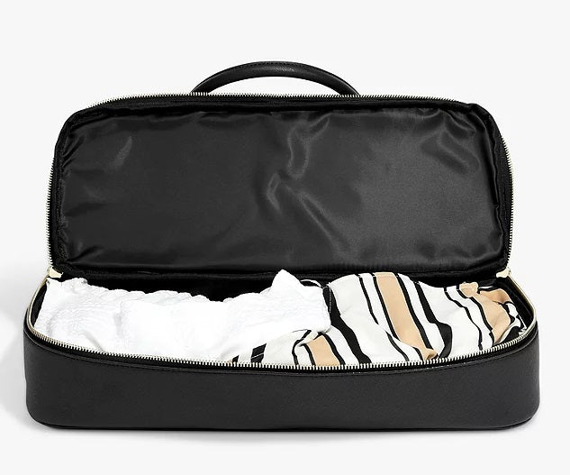 Stackers Plain Organisation Laptop Women's Faux Leather Handbag - Black - Kazoop 