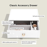 Stackers Glass Lid 4 Drawer Classic Jewellery Box Organiser - White - Kazoop 