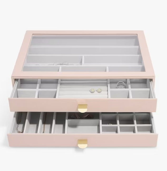Stackers Jewellery Box Supersize Charm Display Drawers Set of 2 - Pink