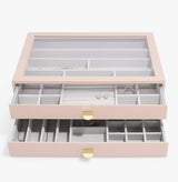 Stackers Jewellery Box Supersize Charm Display Drawers Set of 2 - Pink