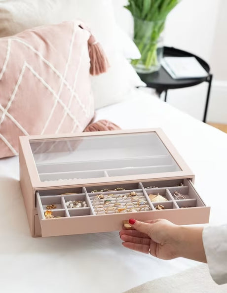 Stackers Jewellery Box Supersize Charm Display Drawers Set of 2 - Pink