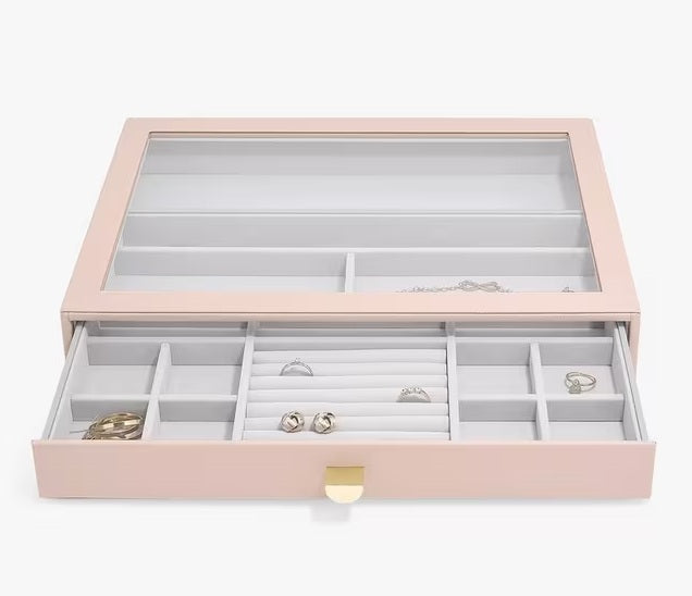 Stackers Jewellery Box Supersize Charm Display Drawers Set of 2 - Pink