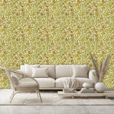 Morris & Co. WR8048/2 Fruit Floral Wallpaper L10m x W52cm - Green/Tan