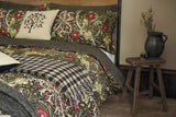 Morris & Co. Seaweed Floral Black/Multi Cotton Duvet Cover Set - King Size