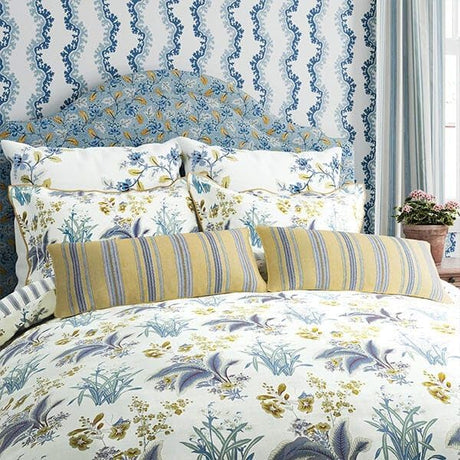 Sanderson Enys Garden Floral Indigo & Primrose Duvet Cover Set - Double