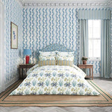 Sanderson Enys Garden Floral Indigo & Primrose Duvet Cover Set - Double