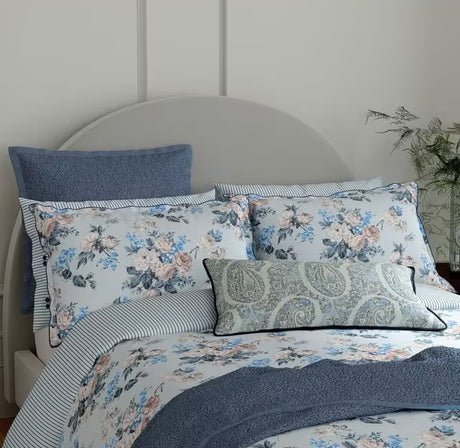 Bedeck of Belfast Delphine Cotton Throw 200 x 150cm - Blue Chambray - Kazoop 