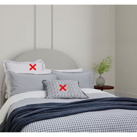 Bedeck of Belfast Mallory Gingham Navy Cotton Duvet Cover Set - Super King