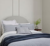 Bedeck of Belfast Mallory Gingham Navy Cotton Duvet Cover Set - Super King